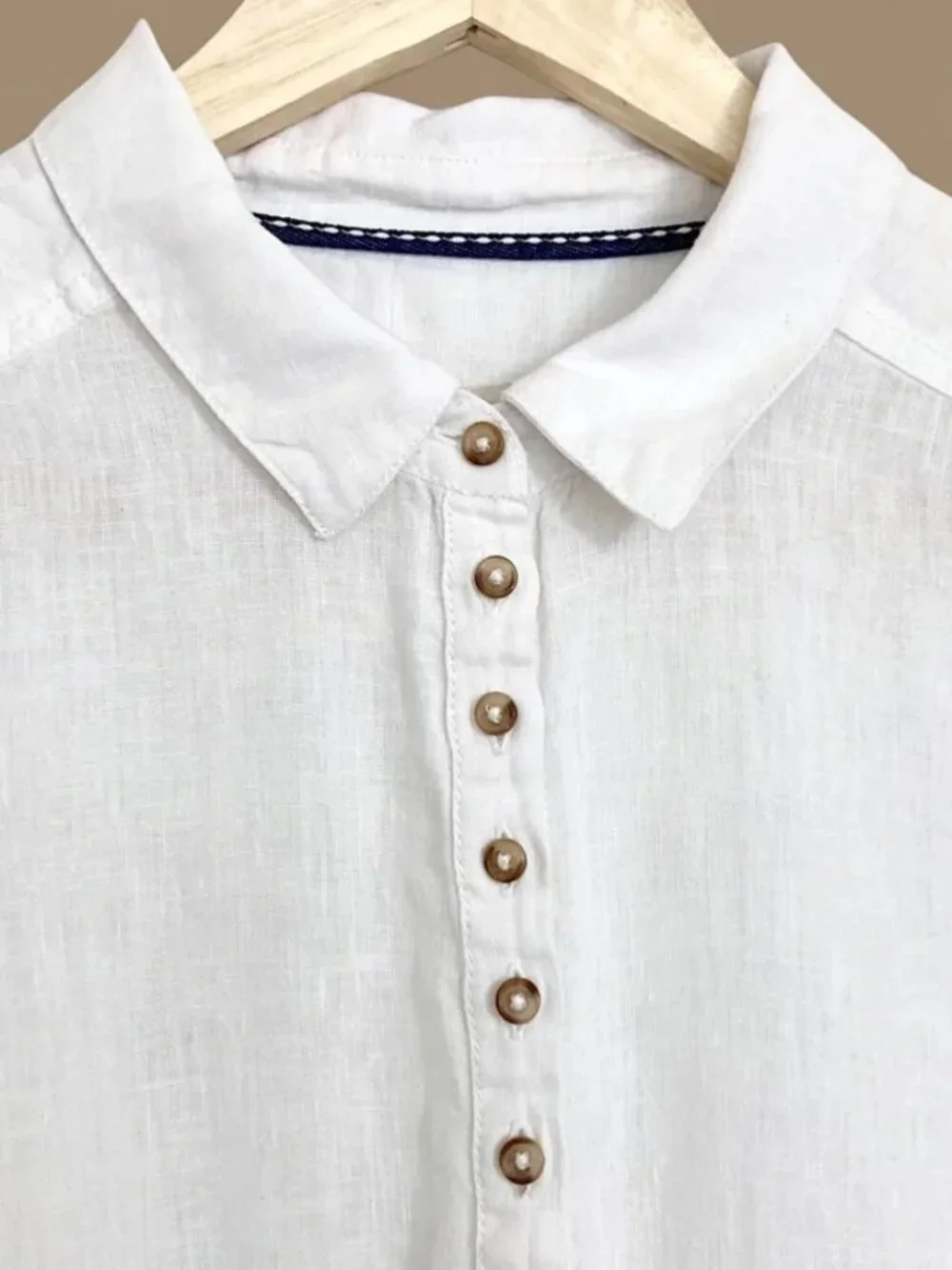 ANTHROPOLOGIE Pilcro Tallulah Double Puff Sleeve Linen Blouse XS White